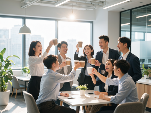 心理咨询团队合影，专业咨询师团队，整齐着装，专业办公环境，体现团队实力